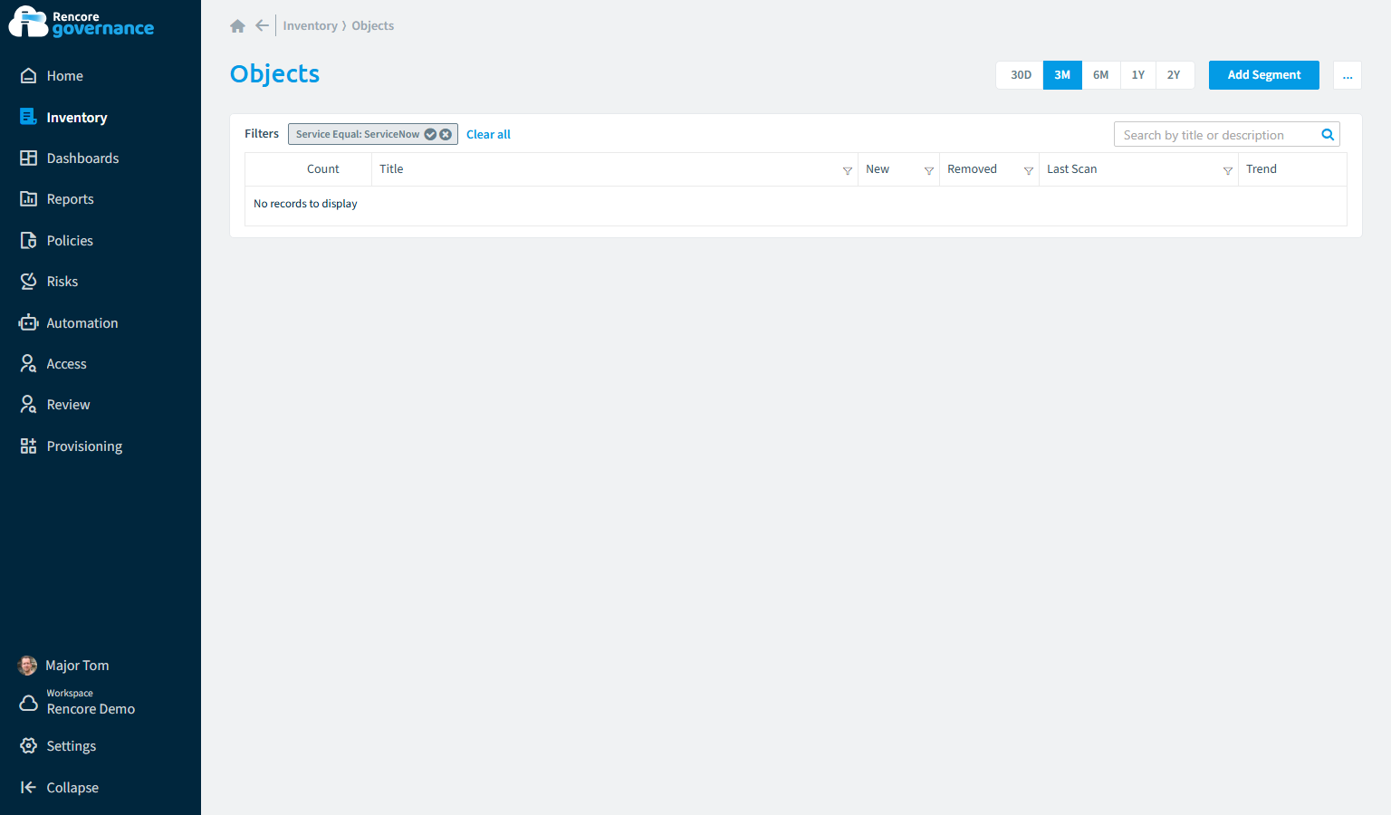 ServiceNow inventory in Rencore