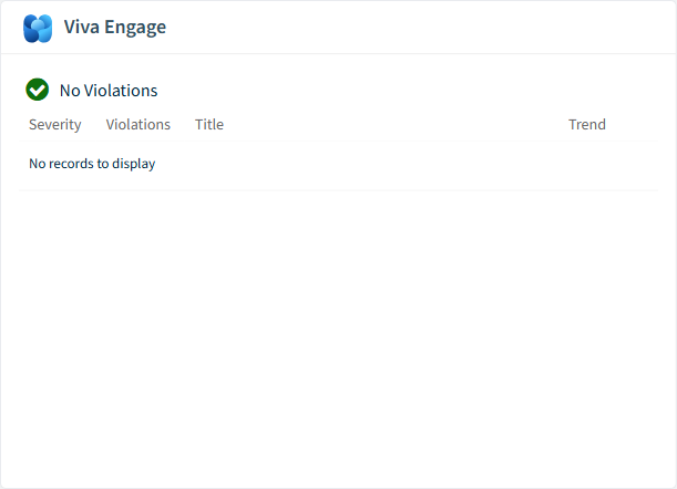 Viva Engage policies card in Rencore